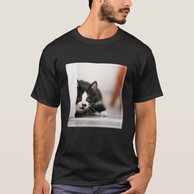 Cutest Baby djur | Svartvit Kitten T Shirt (Framsida)