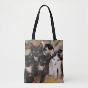 Cutest Baby djur   Svartvit kittens Tygkasse