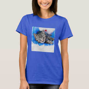 Cutest Baby djur Tabby Kitten i Play Tunnel T Shirt