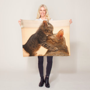 Cutest Baby djur Tabby Kitten Kiss Fleecefilt