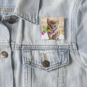 Cutest Baby djur Tabby Kitten Rainbow Scarf Knapp
