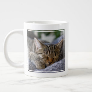 Cutest Baby djur Tabby Kitten Sleeping Jumbo Mugg
