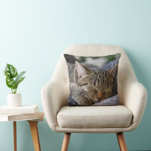 Cutest Baby djur Tabby Kitten Sleeping Kudde