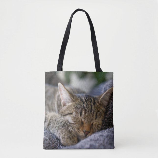 Cutest Baby djur | Tabby Kitten Sleeping Tygkasse (Framsida)