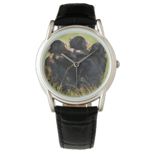 Cutest Baby djur Tre schimpanzeer Hugger Armbandsur
