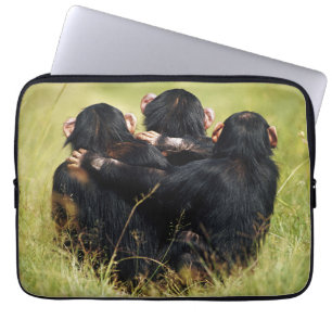 Cutest Baby djur Tre schimpanzeer Hugger Laptop Fodral