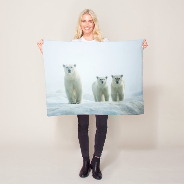 Cutest Baby djur | Tre unga Polar Fleecefilt (På plats)