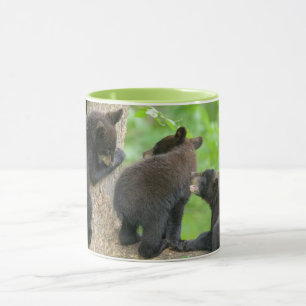 Cutest Baby djur Tre Young Black Bear Unge Mugg
