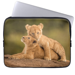 Cutest Baby djur Två Lejona Ungar Laptop Fodral