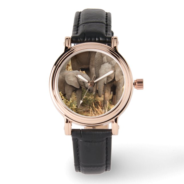 Cutest Baby djur | Två unga elefanter Armbandsur (Framsida)