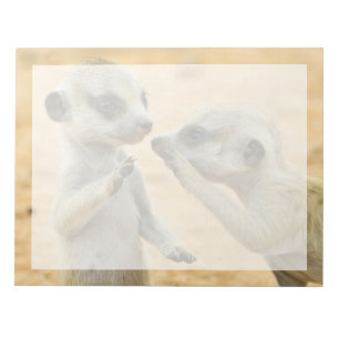 Cutest Baby djur Två unga Meerkats Anteckningsblock