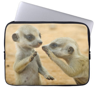 Cutest Baby djur Två unga Meerkats Laptop Fodral
