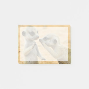Cutest Baby djur Två unga Meerkats Post-it Block
