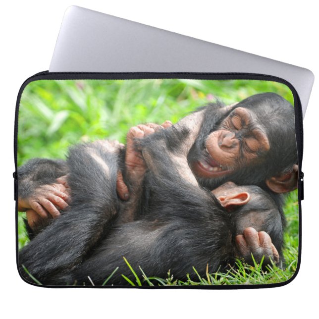 Cutest Baby djur | Två Young Chimpanzees Laptop Fodral (Framsidan)