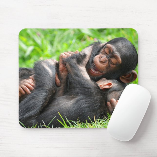 Cutest Baby djur | Två Young Chimpanzees Musmatta (Med mus)