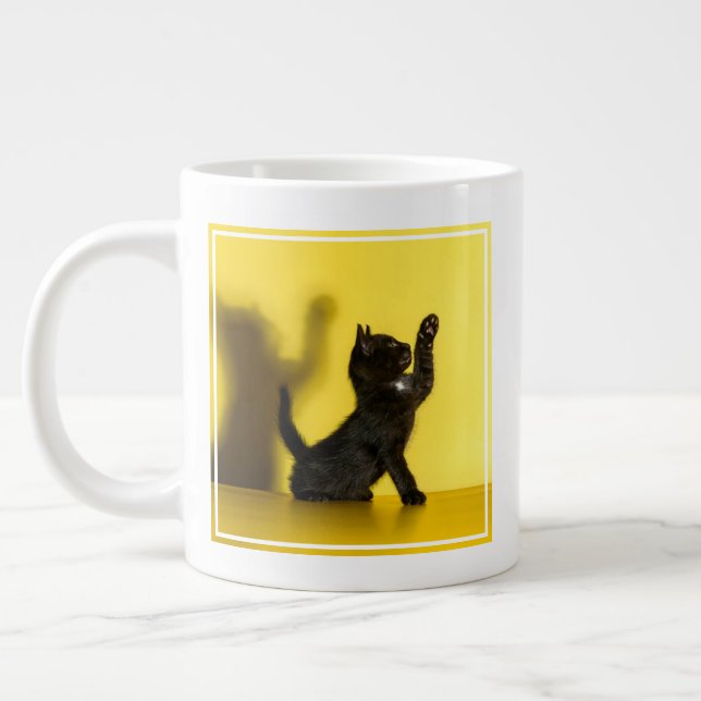 Cutest Baby djur | Uppspelning av svart katt Jumbo Mugg (Vänster)