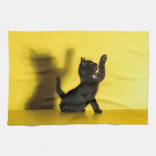 Cutest Baby djur Uppspelning av svart katt Kökshandduk