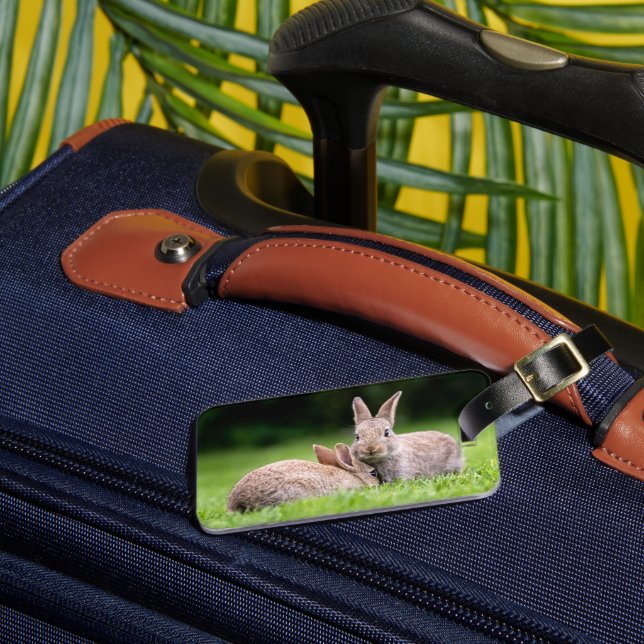 Cutest Baby djur | Vild Bunny Rabbits Bagagebricka (Framsida Insitu 3)