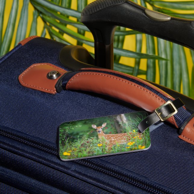 Cutest Baby djur | Vit Hjort i Daisy Bagagebricka (Framsida Insitu 3)