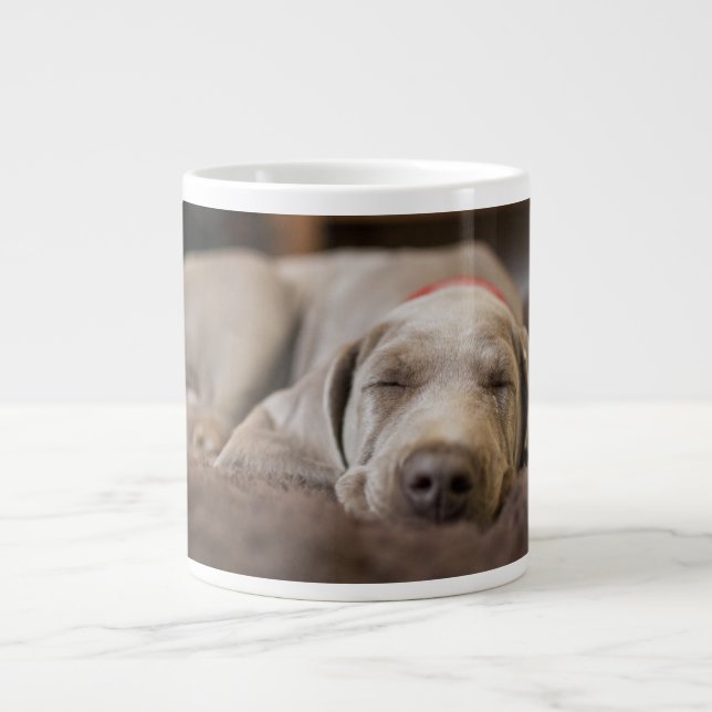 Cutest Baby djur | Weimaraner Puppy Sleeping Jumbo Mugg (Framsidan)