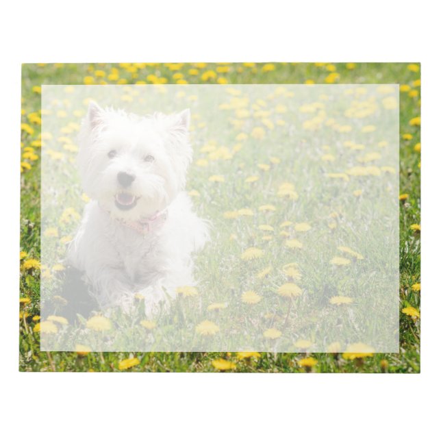 Cutest Baby djur | Westie Hund i Dandelions Anteckningsblock (Framsida)