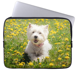 Cutest Baby djur Westie Hund i Dandelions Laptop Fodral
