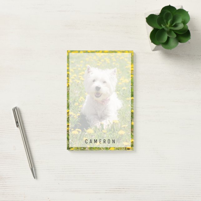 Cutest Baby djur | Westie Hund i Dandelions Post-it Block (Kontor)