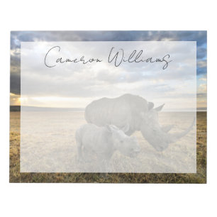 Cutest Baby djur White Rhino & Calf Anteckningsblock