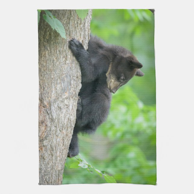 Cutest Baby djur | Young Black Bear Unge Kökshandduk (Vertikal)
