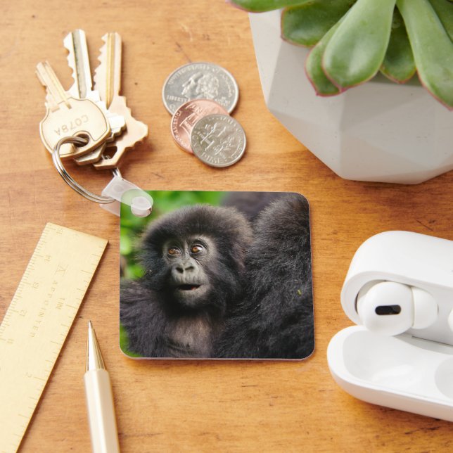 Cutest Baby djur | Young Mountain Gorilla Nyckelring (Skrivbord)