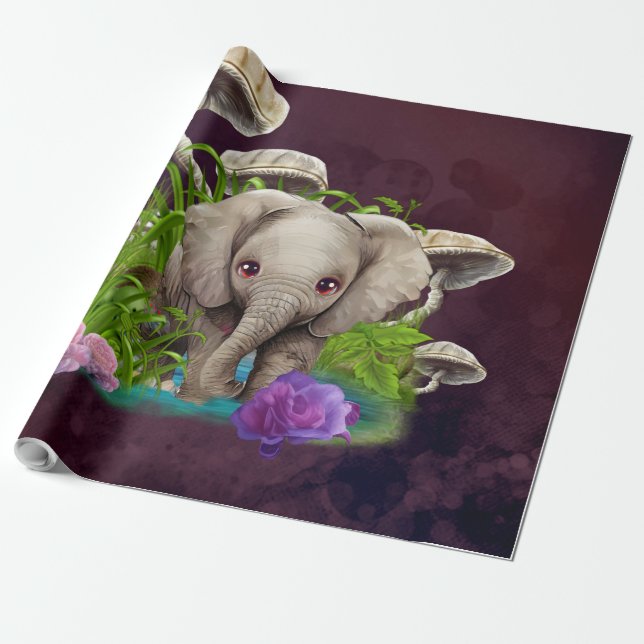 Cutest Baby Elephant Presentpapper (Utrullad)