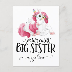 Cutest Big Sister Unicorn Vykort