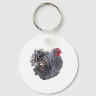 Cutest Blue Frizzle Cochin Bantam Tupp Chicken Nyckelring