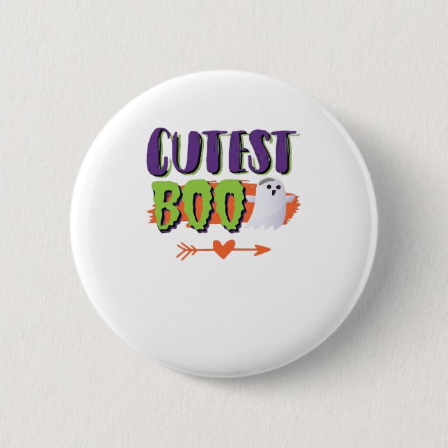 Cutest Boo Halloween Funny Avslappnad Knapp (Framsida)