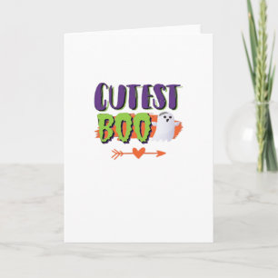 Cutest Boo Halloween Funny Avslappnad Kort