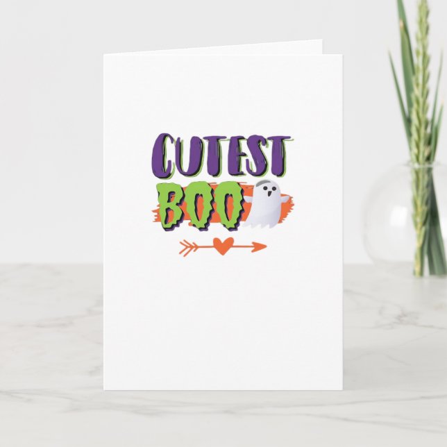 Cutest Boo Halloween Funny Avslappnad Kort (Framsida)