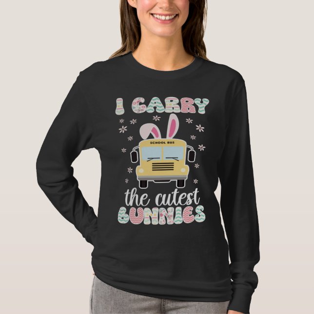 Cutest Bunnies Bus Driver Easter Bunny Bus Driving T Shirt (Framsida)