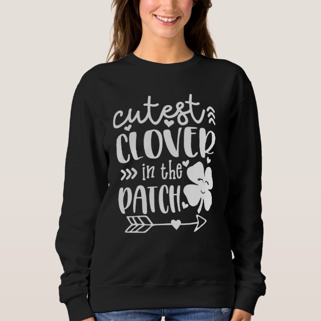 Cutest C i Patch Irish Shamrocks St Patricku T Shirt (Framsida)