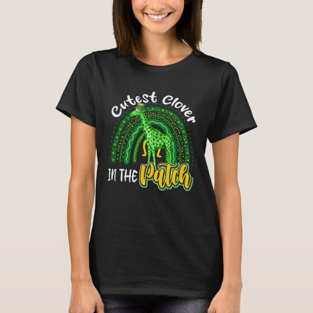 Cutest C in the Patch St Patrick's Day Giraffe T Shirt (Framsida)