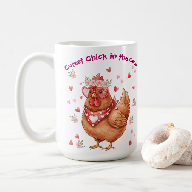 Cutest Chick in the Coop Brown Hen Kaffemugg (Med munk)