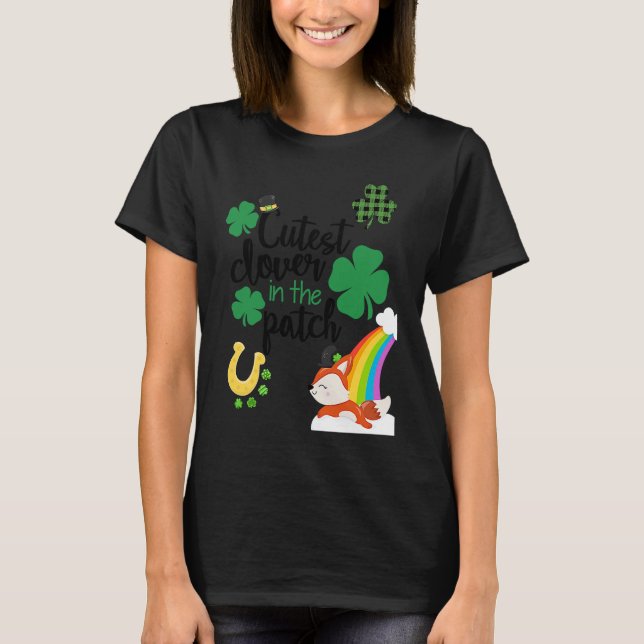 Cutest Clover In The Patch St Paddy's Day Leprecha T Shirt (Framsida)
