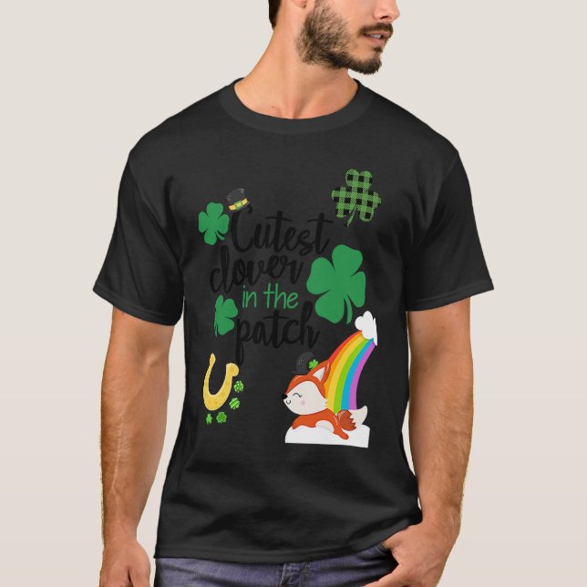 Cutest Clover In The Patch St Paddy's Day Leprecha T Shirt (Framsida)