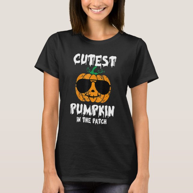 Cutest Coolest Pumpkin In The Patch Halloween Boys T Shirt (Framsida)