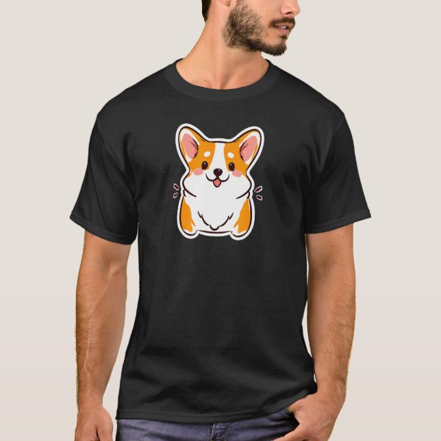 Cutest Corgi Hund Puppy Retro T Shirt (Framsida)