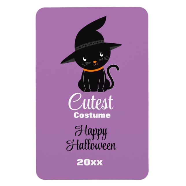 Cutest Costume Black Cat Halloween fest Award Magnet (Vertikal)