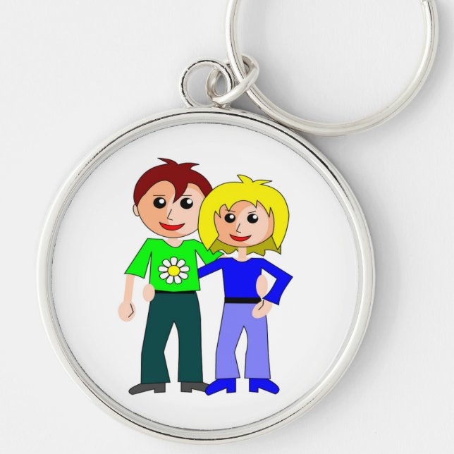 CUTEST COUPLE RUND SILVERFÄRGAD NYCKELRING (Framsidan)