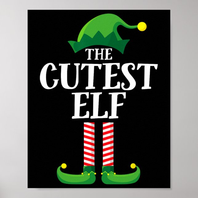 Cutest Elf Matching Family Group jul Party E Poster (Framsidan)