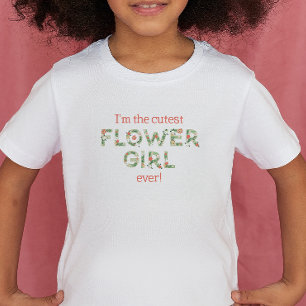 Cutest Flower Girl All Blommigt Text Bröllop T Shirt