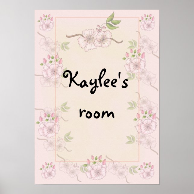 Cutest Girl's Nursery or Bedroom Blommigt Poster (Framsidan)