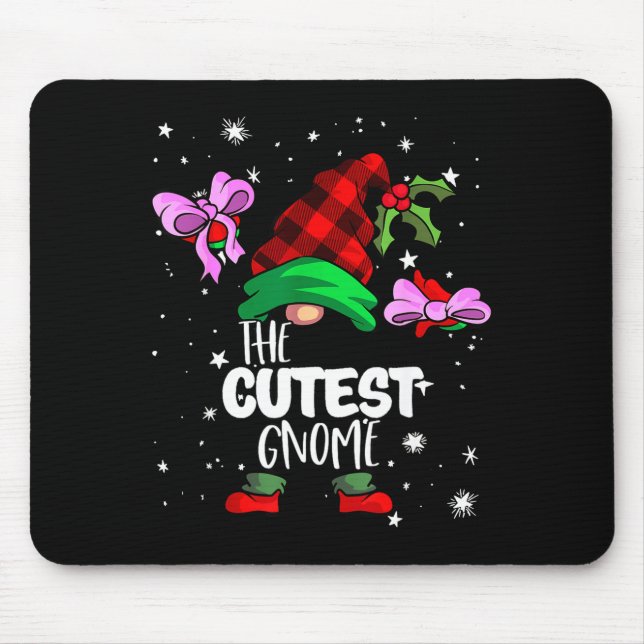 Cutest Gnome Red Buffalo Plaid Matching Family Chr Musmatta (Framsidan)